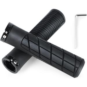 Bike Handlebar Grips 131mm Rubber Ergonomic Anti-Slip Bicycle Grips with End Caps & Screws, Shock-Absorbing Comfortable Lock-On Grips for 22.2mm MTB BMX Folding Bike E-Bike City Scooter