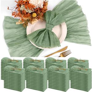 Teruntrue 100 Pack Sage Green Cheese Cloth Napkins Gauze Napkin Cloth Bulk Set of 100 Washable Boho Dinner Table Napkins for Wedding Party Baby Shower Birthday Party Decorations20 x 20 Inch
