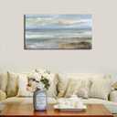 Abstract Wall Art Large Canvas Pictures Modern Blue Ocean Artwork on Canvas Prints Wall Decoration for Living Room Bedroom Bathroom Kitchen Office Home Wall Decor Framed Ready to Hang 24" x 48"
