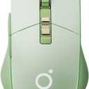 Wireless Gaming Mouse Tri-Mode 2.4Ghz/Bluetooth 5.0/Wired USB-C with RGB LED Backlit 5-Level DPI Rechargeable Ergonomic Silent Optical Mice for iMac/MacBook/Computer/Laptop, Matcha Green (Thumb Rest Version)