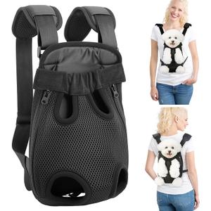Mosago Dog Backpack Carrier with Thick Padded Bottom Support, Legs-Out Puppy Chest Carrier for Small Dogs 2.5–4 lbs, Adjustable Pet Front Carrier for Walking, Hiking, Camping, and Traveling