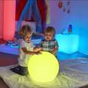 16 In Cordless LED Glowing Ball Light, LED Globe Orb Night Light w/Remote,16RGB Color Changing Waterproof Light Up Ball Rechargeable Indoor/Outdoor Mood Lamp for Nursery Garden Patio Party Bar Decor.