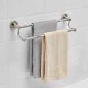BESy Adjustable 16-26 Inches Double Bath Towel Bar for Bathroom SUS304 Stainless Steel Towel Holder, Hotel Style Wall Mount with Screws Hand Towel Bar Towel Rack Rod Hanger, Brushed Nickel Finish