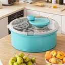 Manual Fruit and Vegetable Washer Cleaner 5L Capacity,with Spinner Brush, 30CM Fruit Washing Bowl with Strainer for Delicate Produce Strawberries, Berry, Grapes,Veggies,Potatoes,Ginger,Mushroom,Etc