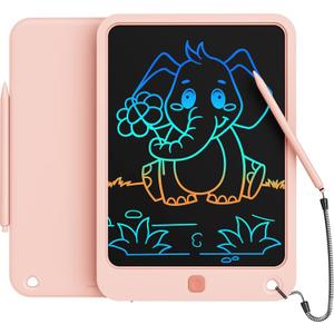 LCD Writing Tablet 10 Inch, Colorful Electronic Doodle Board Drawing Tablet, Memo Board, Drawing Pads with Lanyard, Travel Educational Toys Gifts for Kids Toddlers Age 3 4 5 6 7 8 9 Years Girls(Pink
