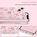 ZTOFERA for iPhone 15 Case Glitter,Cute Clear Ribbon Bow Tie Aesthetic Phone Case,Sparkly Bling Trendy Soft Shockproof Protective Phone Cover for Women Girls,Rose Pink