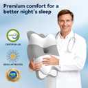 Sleep Apnea Pillow with Neck Pain & Snoring Relief -Orthopedic Cervical Pillow, Ergonomic Contour Memory Foam for Side, Back,Stomach Sleepers, Medium Firm (GreyWhite, Queen Size)