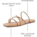 STUNAHOME Women's Open Toe Strappy Flat Sandals Square Toe Cross Strap Fashion Slide Thong Sandals (L)