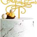 2 x Initiative Glitter Gold Handwriting Graduations Acrylic Party Cake Topper Class of 2023 Graduate Party Cake Decorations- High School Graduation, College Graduate Cake Topper Supplies