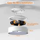 TOOWELL Motion Sensor Ceiling Light Battery Operated Indoor/Outdoor LED Ceiling Lights for Closet Hallway Pantry Laundry Stairs Garage Bathroom Shower Porch Shed Wall 400LM Motion Activated Light, White