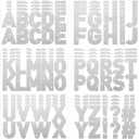 Harloon 232 Pcs 24 Sheets Large Glitter Letter Stickers Big Font Alphabet Letter Self Adhesive Letters Kit Mailbox Stickers for Mailbox Bulletin Boards Classroom Home (Silver,2.5 Inch)