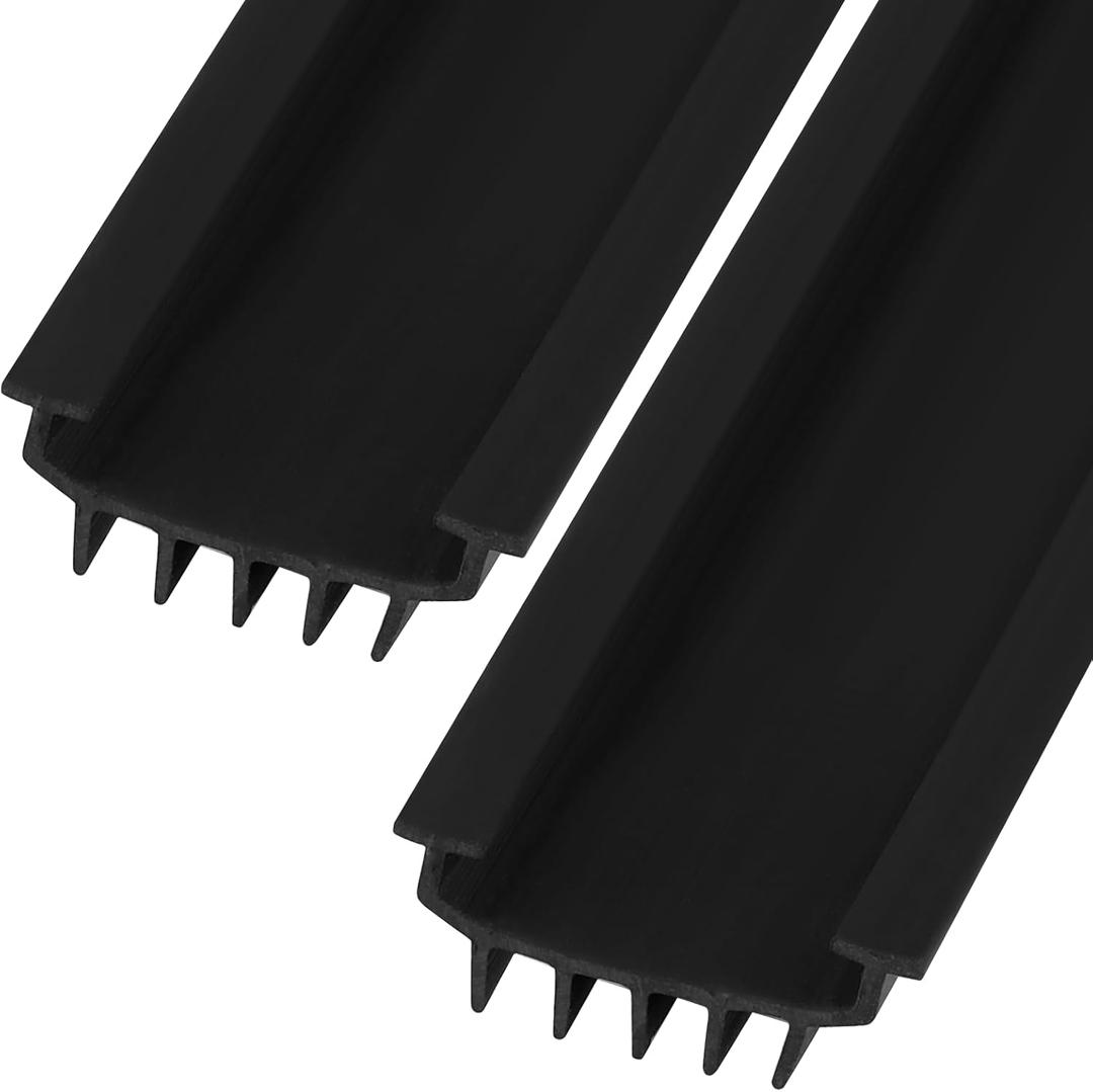 Nuanchu 1 Pcs Hardware U Shaped Rubber Door Bottom Sweep Weather Stripping Seal for Exterior/Front Doors Weatherproof & Noise Reducing Includes Rubber Door Seal Bottom Only (48 Inch,Black)
