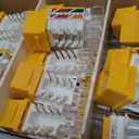 Everest 45° Angled RJ45 Cat6A Keystone Jacks 50-Pack in Yellow - Slim Profile Female RJ45 Connectors - Cat 6A Keystone Jack - Compatible with 45° Angled Speed Termination Tool - 45Term (B0BL3GS7ZY)