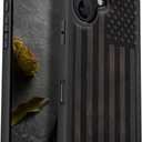 Carveit Magnetic Wooden Case for iPhone 17 Case, Wood Artisan Engraved & Black Soft TPU Shockproof Cover, Compatible with MagSafe Wireless Chargers (The Classic American Flag)