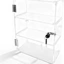 3 Shelf Acrylic Display Case with LockClear Acrylic Box Retail Display Case for CollectiblesUsed to Store Collectibles, Jewelry, valuables, etc.-Safe and Orderly. (15.75*11.81*5.91)