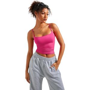 SUUKSESS Women Double Line Square Neck Tank Top Summer Y2K Going Out Basic Cami Shirt, Small