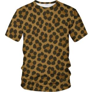 Funny Leopard Graphic T-Shirt Novelty Short Sleeve Crewneck Shirt (XXL)