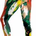 Women 4th of July Leggings Patriotic American Flag Printed Soft Stretchy Yoga Pants Funny Holiday Tights (L)