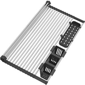 Stainless Steel Roll-Up Dish Drying Rack