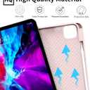 KENKE for iPad Pro 11 Inch Case 4th/3rd/2nd Generation 2022/2021/2020 Magnetic Attachment 2nd Pencil with Right Side Pencil Holder Soft Slim PU Cover Auto Wake/Sleep (Pink)