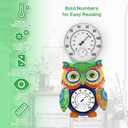 Owl Indoor Outdoor Thermometer with Humidity, 25 Decorative Outside Thermometer for Patio, Yard, Garden, Living Room Decor, Large Numbers Easy to Read, No Need Battery