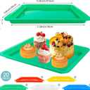 20PCS Plastic Art Trays, Stackable Activity Tray Crafts Organizer Tray Serving Tray Jewelry Tray for DIY Projects, Painting, Beads, Organizing Supply, 5 Colors (13.4 x 9.8 x 1 inch)