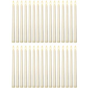 Treela 12 Pcs Flameless Taper Candles Battery Operated Bulk Fake Candles Light LED Candle Sticks Flickering Tapered for Wedding Anniversary Decoration(Basic,11 Inch,Ivory)