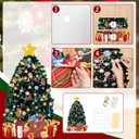 SietDESEO 51 x 31 Inch Multicolor Christmas Tree Bulletin Board Decoration with Fairy Lights, Paper Material