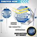 Anley Aluminum Protected By Home Security System Yard Sign 10 x 10 IN with Durable 28 IN Ground Stake - Police Dispatch Connected Warning Sign - UV Protected and Weatherproof for Homes and Businesses