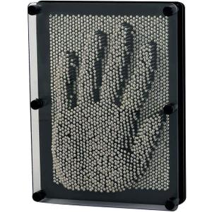 3D Pin Art Toy, Large Size 6 X 8Unique Metal 3D Pin Art Board for Kids & Adults (Silver, Metal)