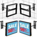 Tandefio 4 Pcs Gridwall Sign Holder Rectangular Black Faceout Sign Holder for Wire Grid and Grid Wall, Holds 7" W x 5.5" H Signs