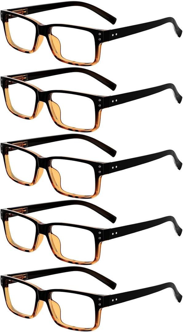 Eyekepper 1.5x Reading Glases, Readers for Women Men, 5pack Black/Tortoise | Classic Mens Womens Reader Eyeglasses, Retro Cheaters, All-Day Comfort Spring Hinges, Scratch Resistant for Work/Crafts