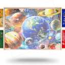 Puzzle Board with Drawers Rotatable 360-Degree Wheels and Cover 34" x 26" 1500 Piece Wooden Jigsaw Puzzle Table Storage Organizer Portable Lightweight Design