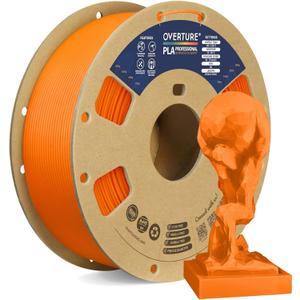 OVERTURE PLA Plus (PLA+) Filament 1.75mm, Stronger & More Durable, Professional Toughness 3D Printer Filament 1kg (2.2lbs), High Precision +/- 0.02mm, Tangle-Free (Orange)