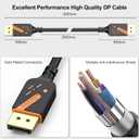 DisplayPort 1.2 Cable, 1FT, 10-Pack, 4K@60Hz, 2K@165Hz | Gold-plated connectors deliver reliable 4K performance. Supports 3D and HDR. Great for gaming, PC, TV, and monitors.