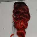 BOGSEA Red Wigs with Bangs Long Wavy Red Wig for Women Ombre Red Wigs with Bangs Synthetic Heat Resistant Fiber Wigs for Daily 26 Inch