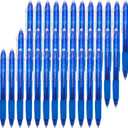 Volcanics Retractable Clicker Erasable Gel Pens - 0.7mm Ball Point, Heat Erase with Built-in Eraser, 36 Pack Blue