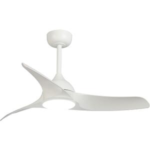 Ceiling Fans with Lights and Remote, 42 inch Modern Ceiling Fan with Light, Downrod Mount, DC Reversible, 3CCT, Dimmable, Noiseless, White Ceiling Fan for Bedroom Indoor Outdoor Use