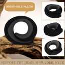 Tuvalud Travel Neck Pillow,360 Surround Support, Memory Foam Travel Pillow with Adjustable Buckle for Airplanes, Cars & Office Naps (Black)