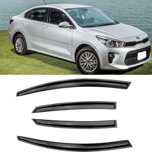 Window Visor Rain Guards Tape-on Fit for 2018-2023 K-ia Rio Sedan Window Rain Guards Window Visor Deflectors (Rio Sedan Only) Window Wind Deflectors Vent Shades Rain Guards Shields