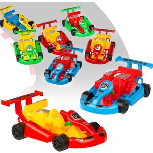 PROLOSO Pull Back Go Kart Friction Powered Racing Cars Kids Birthday Party Favors Goodie Bag Fillers Class Prizes Little Wind Up Vehicle Toys in Bulk , 12PCS
