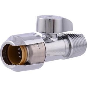 SharkBite Max 1/2 x 1/2 Inch MIP Straight Stop Valve, Quarter Turn, Push to Connect Brass Plumbing Fitting, PEX Pipe, Copper, CPVC, PE-RT, HDPE, UR24947