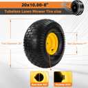 2-Pack 20x10.00-8 Tubeless Lawn Mower Rear Tire and Wheel Assembly, 4-Ply.