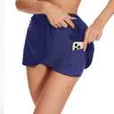 Bellecarrie High Waisted Swim Skirt with Pockets Tummy Control Tennis Golf Mini Skirt with Shorts for Women (Blue, S)