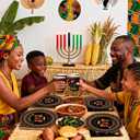 90Pcs Kwanzaa Party Supplies Disposable Tableware Set Plates Cups Napkins for African Holiday Kwanzaa Party Table Decorations Supplies Serves 20