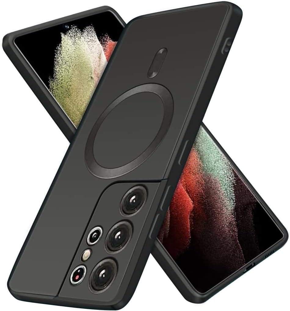 for Samsung Galaxy S21 Ultra Case, Slim Soft Bumper Protective Covers with Full Camera Lens,Anti Fall,with Port Protection,in 6.8 inch,Black