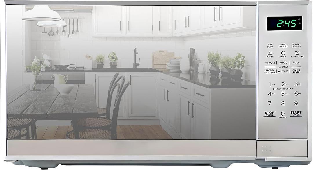 Total Chef 0.7 Cu Ft Microwave Oven Compact Countertop Microwave, Small Stainless Steel Kitchen Appliance with Digital Touch, Pre-Set Functions, 10 Turntable, 700 Watt, Microondas Pequeos