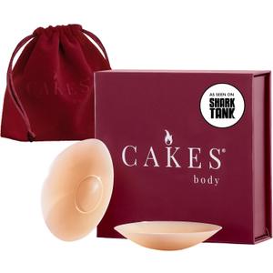 CAKES Body sticky Circle Nipple Covers for Women - The Viral Sticky Boobs With an Adhesive-free nip nook (Plus, Honey)