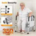 Toilet Safety Rails for Seniors, Adjustable Height & Width Toilet Safety Frame with Handles (350LB Capacity), Elderly Assistance Products for Handicapped, Foldable Toilet Bars Fits Any Toilet