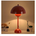 COSYLUX Modern Small Table Lamp for Bedroom, Cute Dome Shade Reflecting Light Reading Lamp for Living Room, Kid's Room, Study, Office, Beside Bedside Nightstand Desk Lamp(Dark Red/Burgundy)